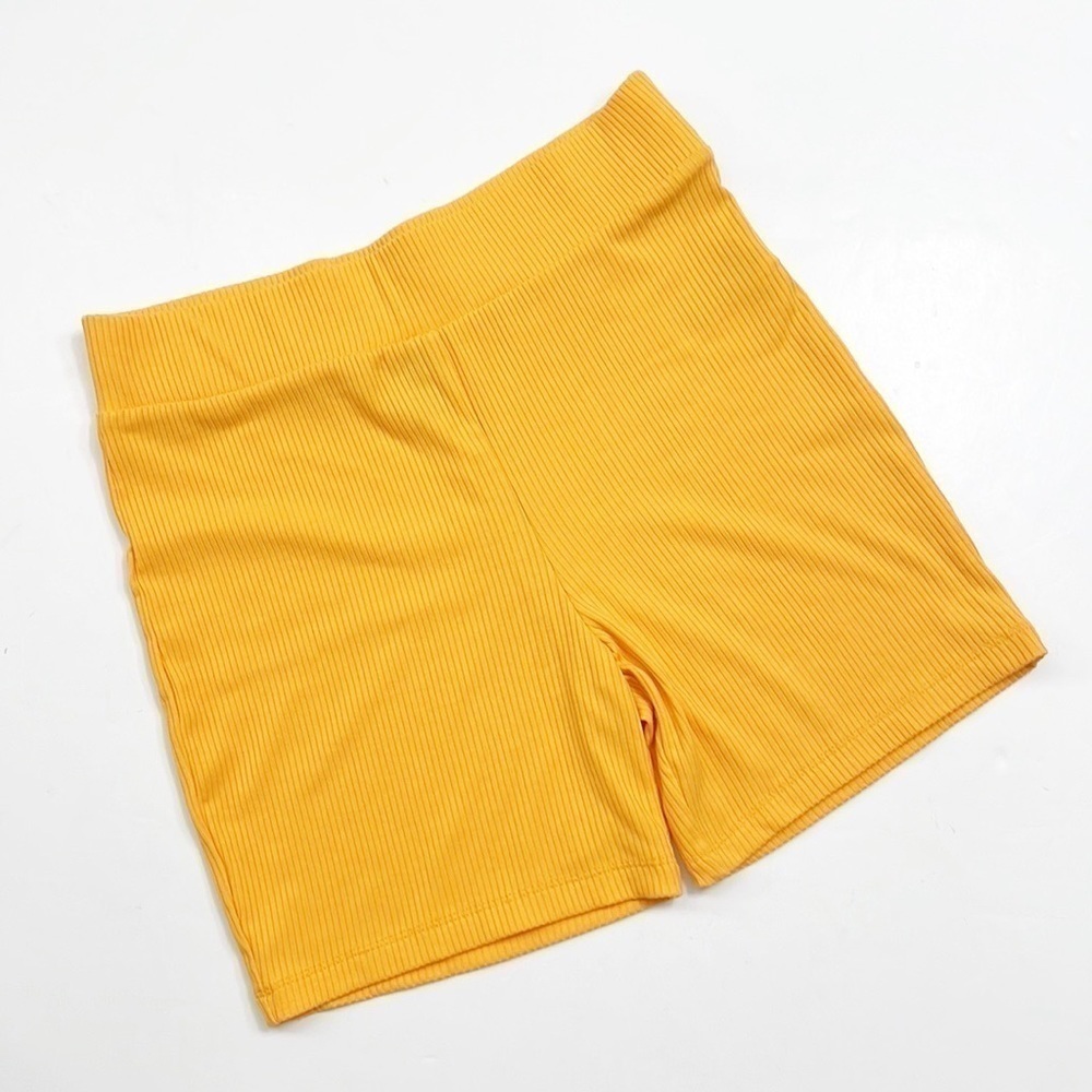 Forever 21 gold ribbed bike shorts
